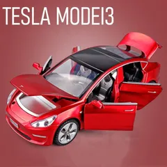 テスラ モデルスリー 1/32 合金 シミュレーション 車おもちゃ 模型 レッドのサムネイル