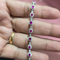 ルビダイヤモンド ブレスレット 17CM ルビ  1.95   ダイヤモンド 1.65