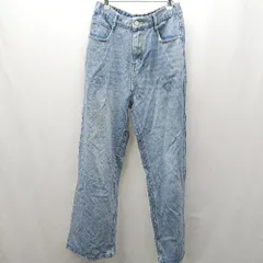 ◇ Θ WEST BOY ウエストボーイ バックウエストゴム デニム調 ワイドパンツ サイズL ライトブルー レディース E  【1503310014600】