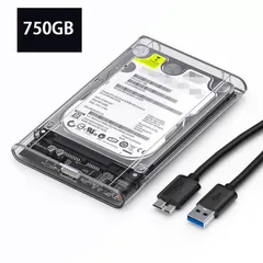 クリアケース 外付けハードディスク 大容量750GB ポータブルHDD USB3.0 ケース ブラック 外付けHDD TV PS5 PS4S 録画 バックアップ