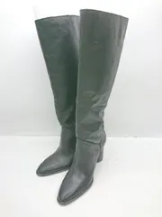 ■ ⊇ ZARA ザラ ロング丈 ヒールブーツ サイズ37 ブラック レディース E  【1411280020418】