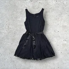 USA製 80s ヴィンテージ All That Jazz ウエストリボン付き チュール 裾レース ノースリーブ ドレス ワンピース