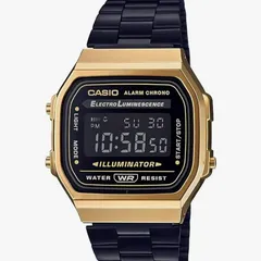 新品　訳あり　特価　カシオ] CASIO デジタル 腕時計 スタンダード A168WEGB-1B メンズ レディース ブラック×ゴールド ブラック反転液晶 海外モデル [並行輸入品]