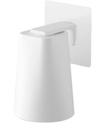 【新着商品】タワー tower 約W7×D7.5×H12.5cm(収納時全体) 約W7×D7×H9.5cm(タンブラー) 浮かせて収納 ホワイト タンブラー 簡単取付 マグネット フィルムフック 5487 山崎実業(Yamazaki)
