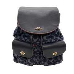 COACH リュック クリオ シグネチャー デニム タッセル フラップ
