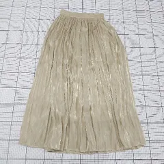 ◇ ⊂ FREAK'S STORE フリークスストア サテン調 ロング丈 プリーツ スカート サイズfreeFREE ベージュ系 レディース E  【1508260059572】のサムネイル