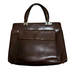 z1377 LANCEL ランセル ハンドバッグ ビジネスバッグ フォーマル ブラウン シンプル 上品 レトロ