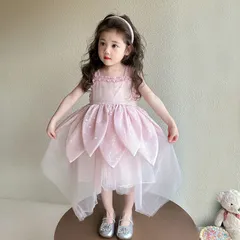 女児 花びら レースドレス プリンセス スカート ドレス 80-130cm 誕生日  七五三 記念撮影 jinrui25