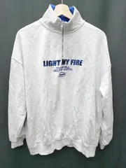 ◇ Θ WEGO ウィゴー ハーフジップ 長袖 トレーナー スウェット サイズF ライトグレー系 レディース メンズ P  【1409090017131】