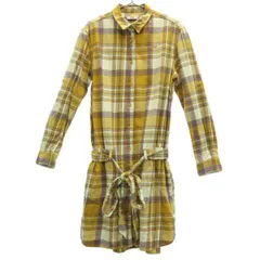 RCWB アールシーダブリュビー チェック柄 長袖 ワンピース M イエロー系 ロデオクラウンズ レディース 古着