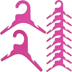 fogman ペットハンガー 犬 猫 服 専用 プラスチック 洋服 収納 軽量 10本セット(ピンク,  19 x 13.5 cm)