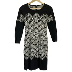 【美品】★PAOLA FRANI・パオラ フラーニ★花柄モチーフ×ビジュー装飾 長袖 ショート ニットプルオーバー★[NEW]★19ja96 pf パオラフラーニ チュール 刺繍 ワンピース 処分SALEPAOLA FRANI