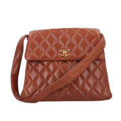 シャネル マトラッセCCココマーク ショルダーバッグ ラムスキン ブラウン レディース  CHANEL  中古 シャネル