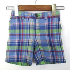ラルフローレン ショートパンツ ボトムス チェック柄 ベビー 男の子用 24Mサイズ 青×緑 RALPH LAUREN 【中古】