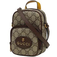 구찌 GUCCI GG 무늬 네오 빈티지 숄더백 타이거 헤드 숄더백 GG 스프림 베이지 브라운 옐로우 658556 여성 [중고]