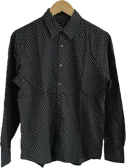 Z1523 【美品】paul smithポールスミス　長袖シャツトップス　ブラックホワイトドット柄　メンズ　Mサイズ