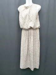 ◇ ⊂ vis-<!-利用不可文字-!>-vis　ビザビ 小花柄　ウエストドロスト ノースリーブ ロング ワンピース サイズF ベージュ レディース P  【1409250016561】