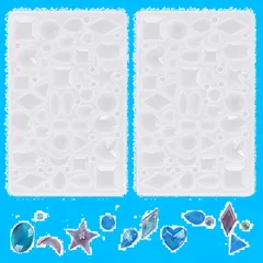 【特価商品】2個セット 小さい 宝石型 宝石 ミニ レジン アクセサリー ジュエリー パーツ DIY パーツ シリコンモールド キーホルダー ネックレス イヤリング ピアス ペンダント ルゴナイト ミニジュエリー サムコス 小 シリコン型 ハンドメイド 鏡面