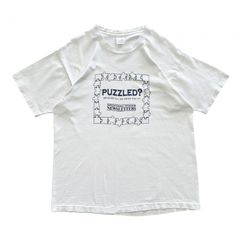90s USA製 金融機関 Institutional Investor 企業ロゴ 企業系 プロモーションTシャツ メッセージ パズル シングルステッチ へビーコットン 白