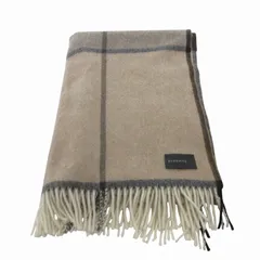 ベグアンドコー Begg&Co 美品 マフラー 大判ストール チェック フリンジ 茶 ブラウン /FFのサムネイル