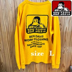 【古着】BENDAVIS(ベンデイビス)長袖Tシャツ L イエロー アメカジ バックプリント ロンT