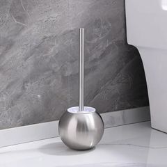 掃除ブラシ 収納 トイレブラシ ホルダーセット ステンレス製 クリーニングブラシ 地面式 ボール形 シンプル スタイリッシュ モダン おしゃれ インテリア 掃除用品 4-7