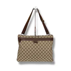 グッチ　GUCCI GGキャンバス　ショルダーバッグ　クロスボディバッグ　ブラウン