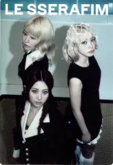 【中古】食玩 ステッカー・シール サクラ＆キム・チェウォン＆ホ・ユンジン(モノトーン/立ち) ノーマルシール 「LE SSERAFIM ’CRAZY’ ツインウエハース」