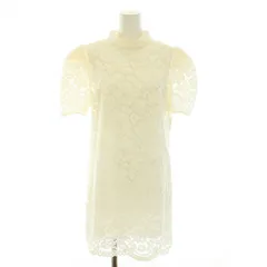 マークジェイコブス MARC JACOBS ホワイトフローラルレースミニドレス White Floral Lace Mini Dress ワンピース ミニ ハイネック 半袖 レース 花柄 スパンコール タグ付き 絹 シルク 4 M 白 ホワイト /YT ■BMのサムネイル
