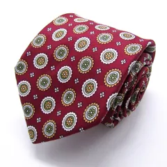 パーフェクトスーツ ブランド ネクタイ 小紋柄 総柄 花柄 PO メンズ レッド P.S.FA 【中古】