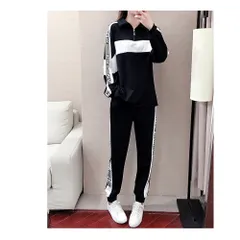☆ ブラック ☆ Lサイズ ☆ スウェット ジャージ 上下セット pmy850 ジャージ 上下 レディース スウェット セットアップ セット スポーツウェア ルームウェア 部屋着 パーカー 普段着 運動着 通学 旅行 散歩 長袖 ダンス 練習着 ランニング