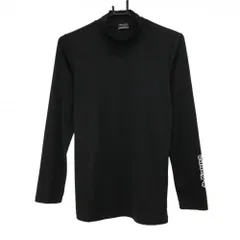 カッパ 長袖ハイネックシャツ 黒 ロゴ白 ストレッチ インナー  メンズ M ゴルフウェア Kappa