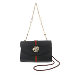 【中古】 GUCCI （グッチ） ﾗｼﾞｬ ｼｮﾙﾀﾞｰﾊﾞｯｸﾞ バッグ ショルダー/メッセンジャーバッグ Rajah Black ブラック leather レザー 570145 ｼｪﾘｰﾗｲﾝ タイガー used:AB