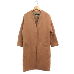 ジャーナルスタンダード JOURNAL STANDARD ノーカラー コート アウター ロング丈 無地 アンゴラ混 ウール M キャメル 茶/FT2