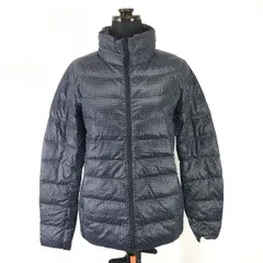 ユニクロ/UNIQLO★ドット柄/90%ダウンジャケット【レディースM/紺×白/navy blue×white】ジップアップ/Coats/Jackets/Jumpers◆cBH261