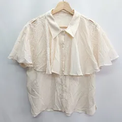 ◇ MAJESTIC LEGON フリル付き 半袖 ブラウス サイズM ベージュ系 レディース E  【1408220010325】のサムネイル