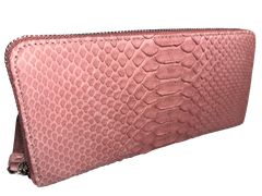【美品】レザージュエルズ　クロコダイル　ラウンド長財布　CO-16977　ピンク 美品】レザージュエルズ クロコダイル ラウンド長財布 CO-16977 ピンク