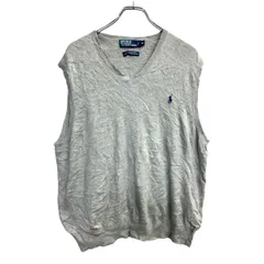 POLO RALPH LAUREN ニットベスト XLサイズ ポロラルフローレン グレー コットン 古着卸 アメリカ仕入 t2411-4026