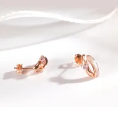 A20 【ギフト箱無料】大人可愛い ピンクゴールド 貝 ピアス  S925