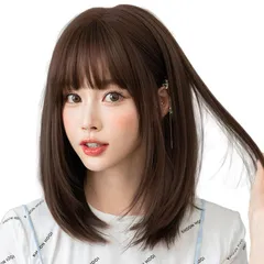 【数量限定】女性 カツラ コスプレ wig セミロング フルウィッグ 自然 小顔 (ダークブラウン) ミディアム 耐熱 ボブ ウィッグ [ウルテラ] [ulterra]