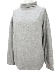 ユニクロ UNIQLO 長袖 ソフト ニット フリース モックネック M 灰系 グレー ストレッチ