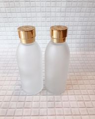 ガラス製ローションボトル2点セット*化粧水ボトル*空容器*ゴールド