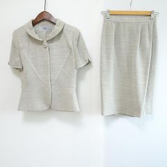 #snc 이네스 ignes 긴자 매기 스커트 슈트 38 그레이 반소매 라인스톤 레이디스 [800981]