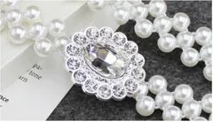 パールベルト ウエストゴム 浴衣 帯紐 着物 シルバー ビジュー 帯飾り