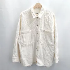 ◇ ⊇ ZARA ザラ 長袖 ジャケット サイズL ホワイト レディース E  【1412260030137】