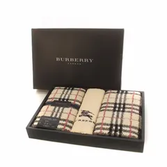 バーバリー BURBERRY タオルセット フェイスタオル2点 ウォッシュタオル1点 ハンド ノバチェック柄 ロゴ ベージュ BB0019N ■GY18 /MQ