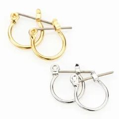 フープピアス 小さめ レディース 11mm チタンピアス チタンポスト ユニセックス シンプル シルバー ゴールド ユニセックス 普段使い 定番 金属アレルギー対応 プレゼント ギフト YG SV