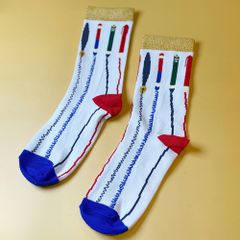 着る文具 ペンライン ソックス レディース 靴下 Tcollector 文具 ペン かわいい 文具女子 柔らかい 素材