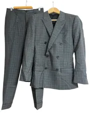 Z1560DOLCE&GABBANA ドルチェアンドガッバーナ　MARTINI  ビジネススーツ上下　ダブル　テーラードジャケット&スラックス　チェック柄　メンズ　サイズ44