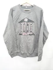 ◇ ⊇ GILDAN ギルダン プリント 裏起毛 長袖 スウェット トレーナー サイズL グレー系 メンズ E  【1411070016324】